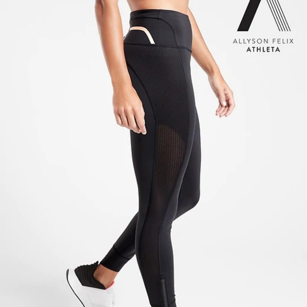 Athleta Legend Mesh 7/8 Tights size XS Black